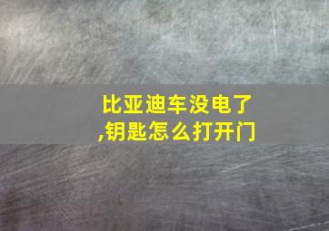 比亚迪车没电了,钥匙怎么打开门