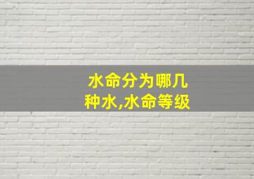 水命分为哪几种水,水命等级