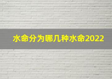 水命分为哪几种水命2022