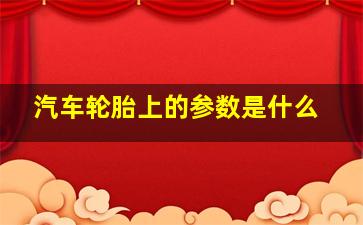 汽车轮胎上的参数是什么