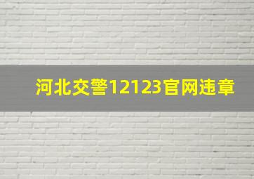 河北交警12123官网违章