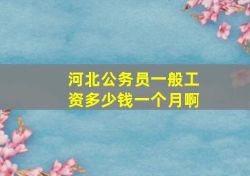 河北公务员一般工资多少钱一个月啊