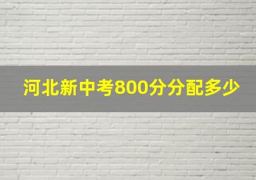 河北新中考800分分配多少