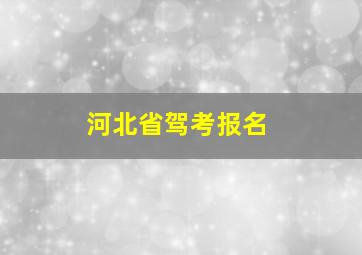 河北省驾考报名