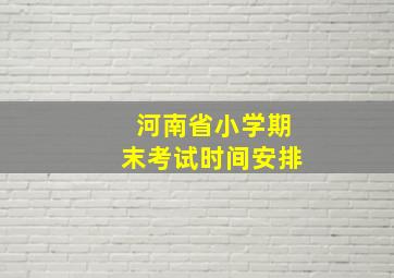 河南省小学期末考试时间安排