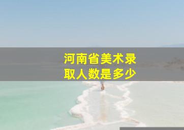 河南省美术录取人数是多少