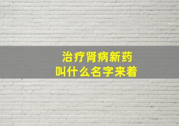 治疗肾病新药叫什么名字来着