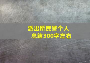 派出所民警个人总结300字左右