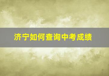 济宁如何查询中考成绩