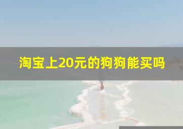 淘宝上20元的狗狗能买吗