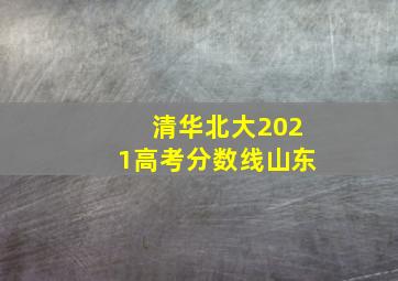 清华北大2021高考分数线山东