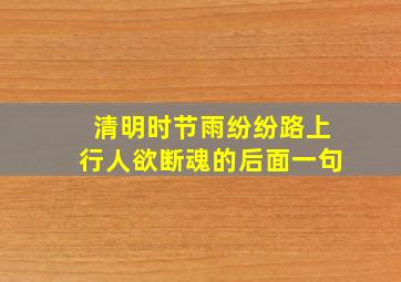 清明时节雨纷纷路上行人欲断魂的后面一句