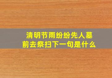 清明节雨纷纷先人墓前去祭扫下一句是什么