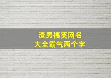 渣男搞笑网名大全霸气两个字