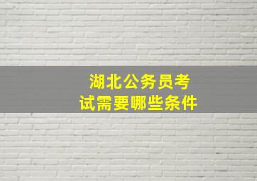 湖北公务员考试需要哪些条件