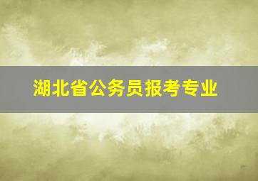 湖北省公务员报考专业