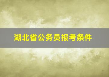 湖北省公务员报考条件