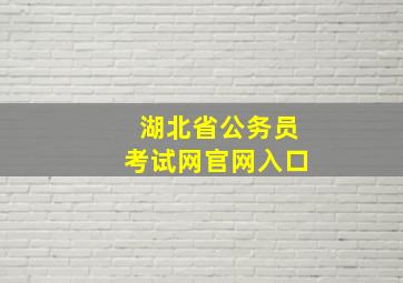 湖北省公务员考试网官网入口