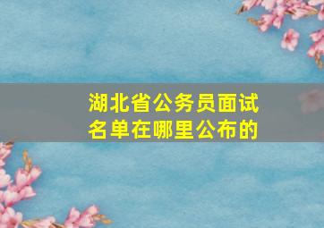 湖北省公务员面试名单在哪里公布的