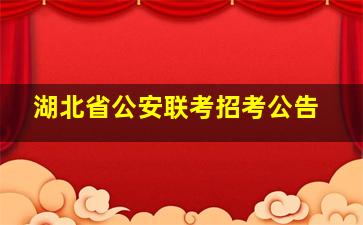 湖北省公安联考招考公告