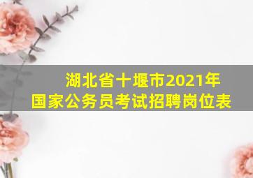 湖北省十堰市2021年国家公务员考试招聘岗位表