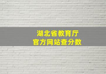 湖北省教育厅官方网站查分数