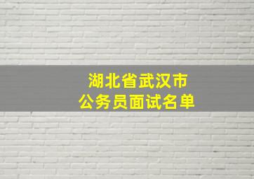 湖北省武汉市公务员面试名单