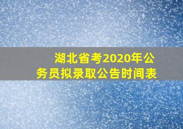 湖北省考2020年公务员拟录取公告时间表