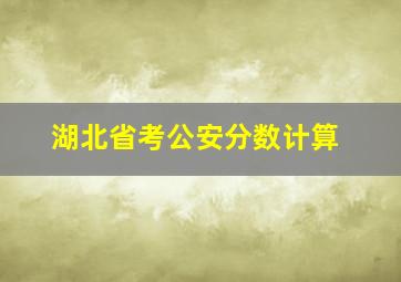 湖北省考公安分数计算