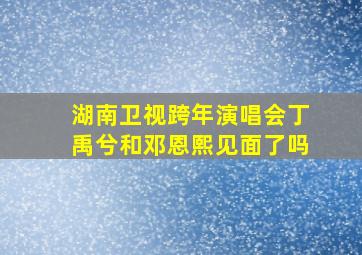 湖南卫视跨年演唱会丁禹兮和邓恩熙见面了吗