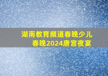 湖南教育频道春晚少儿春晚2024唐宫夜宴