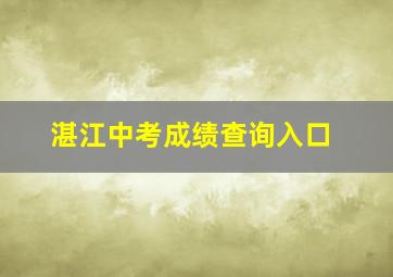 湛江中考成绩查询入口