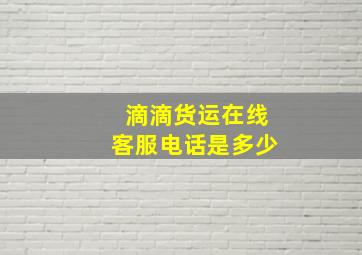 滴滴货运在线客服电话是多少