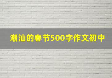 潮汕的春节500字作文初中