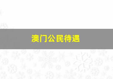 澳门公民待遇