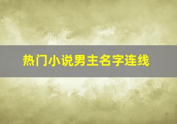 热门小说男主名字连线