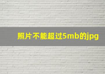 照片不能超过5mb的jpg