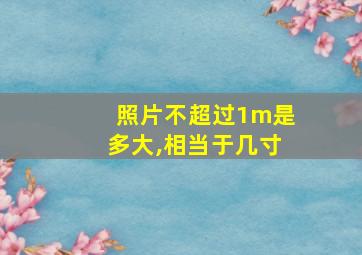 照片不超过1m是多大,相当于几寸