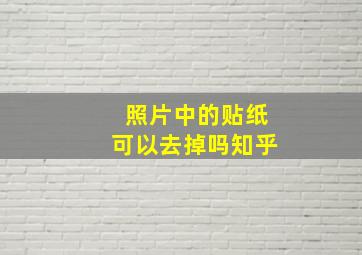 照片中的贴纸可以去掉吗知乎