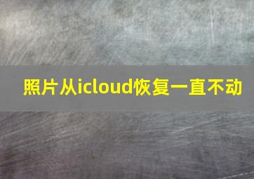 照片从icloud恢复一直不动