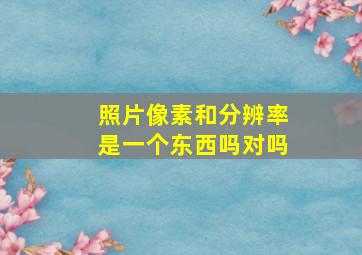 照片像素和分辨率是一个东西吗对吗