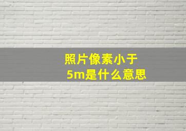 照片像素小于5m是什么意思