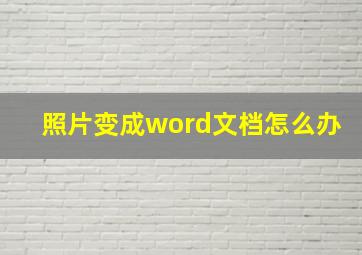 照片变成word文档怎么办