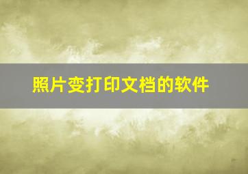 照片变打印文档的软件