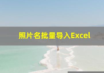 照片名批量导入Excel