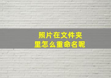 照片在文件夹里怎么重命名呢