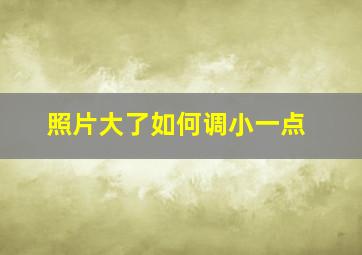 照片大了如何调小一点