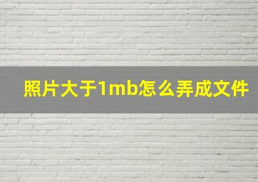 照片大于1mb怎么弄成文件