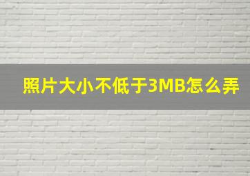 照片大小不低于3MB怎么弄