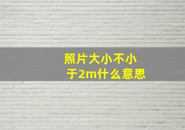 照片大小不小于2m什么意思